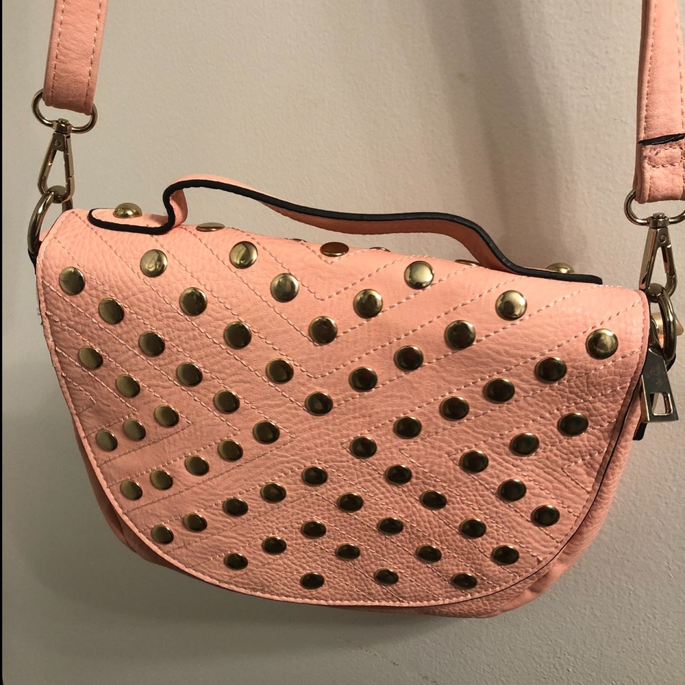 pink studded purse
